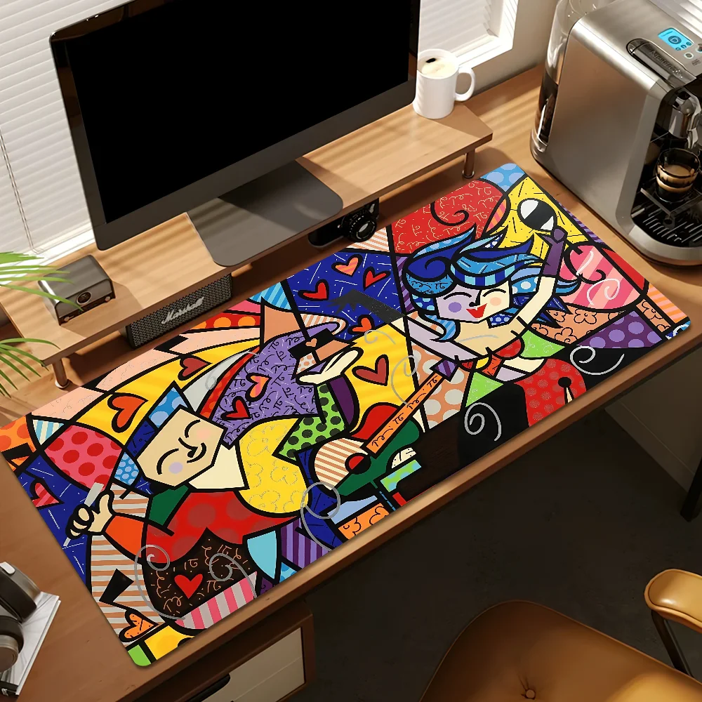 Mouse Pad Britto Anti-fray Home Artist Custom Ergonomic Office Rubber Large Desk Mat R-Romero Keyboard PC Non-slip
