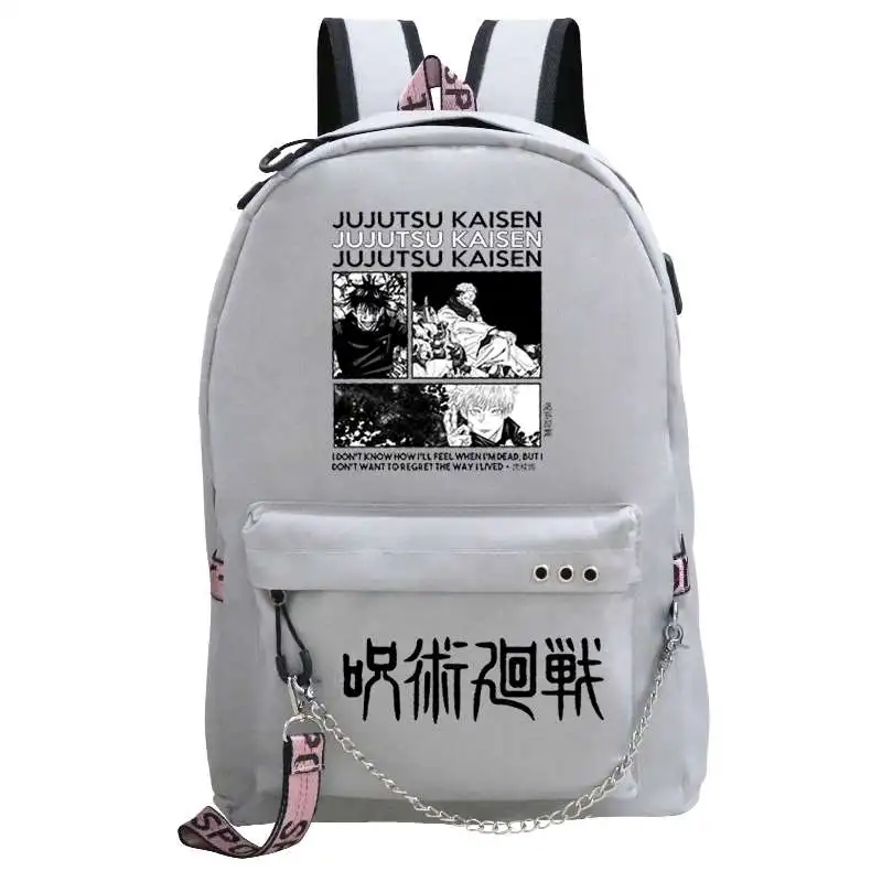 Anime Itadori Yuji Jujutsu Kaisen Backpack Purse for Women Preppy School Backpack Usb Charging Girls Anime School Backpack Bag