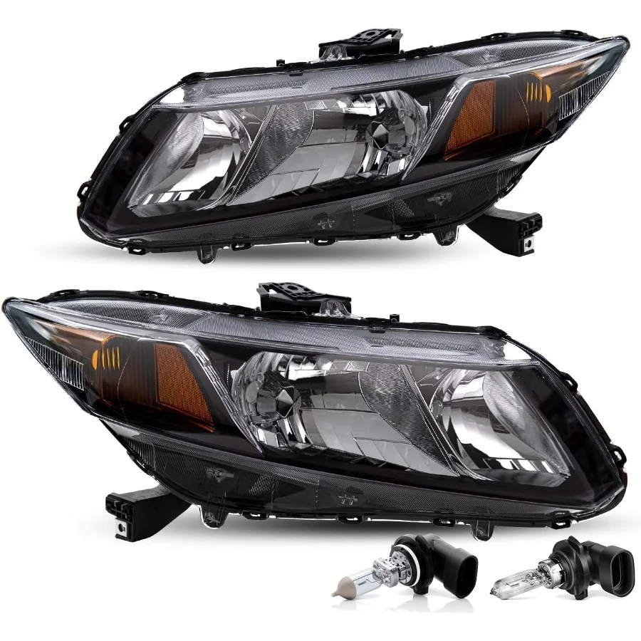

Фары в сборе с лампами для Honda Civic 4Dr Sedan 2012-2015 гг. | Honda Civic 2Dr Coupe 2012-2013, левая и правая сторона (черный дом