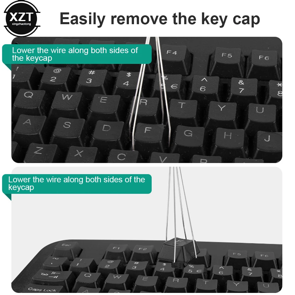 Removedor de chave de teclado, removedor de chave em aço, ferramenta de limpeza, removedor de chave com descarga e poeira do teclado