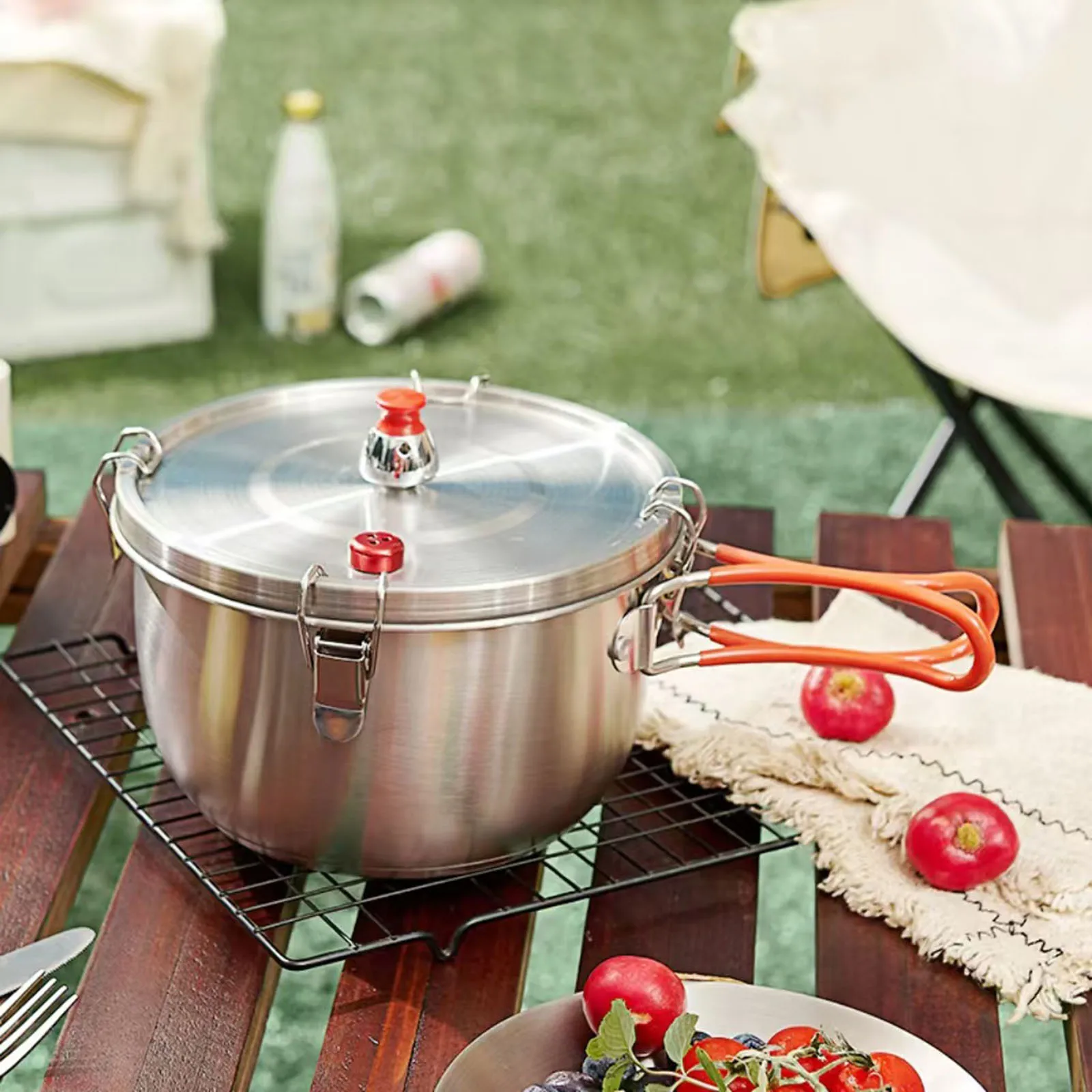 304 Stainless Steel Micro Pressure Cooker Outdoor Portable High-Altitude Non Stick Pressure Cooker Picnic Camping Pot