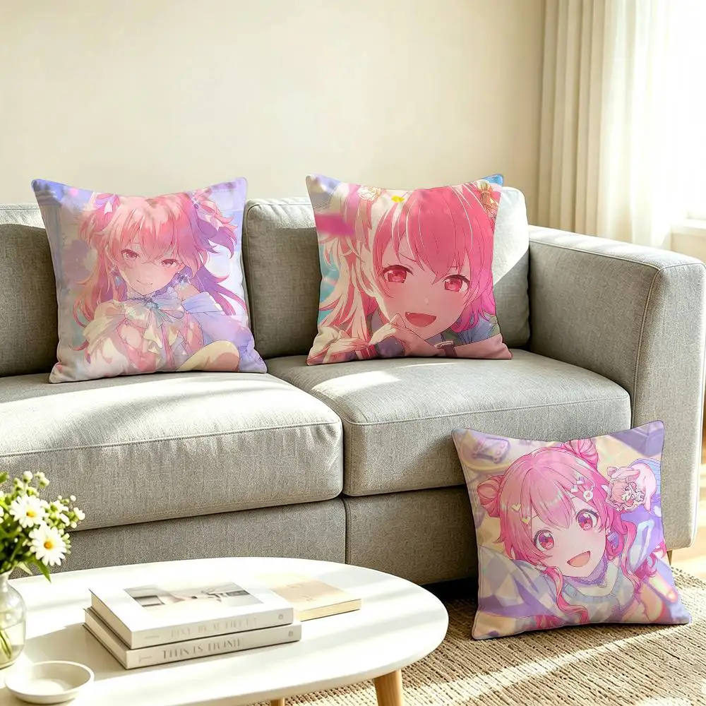 P-Project SEKAI Momoi Airi Pillow Case Square Double-Sided Sofa Cushion Cover Bedroom Bedside Pillow