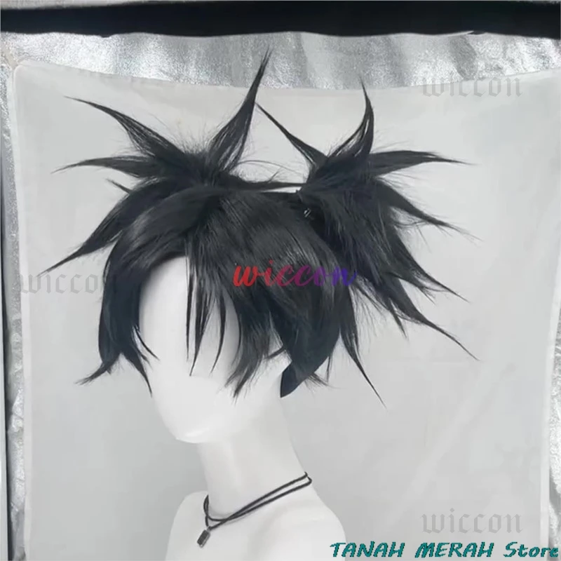 Choso Cosplay Wig Anime Jujutsu 2Kaisen Season 2 Black Double Ponytail Hair Sticker Itadori Yuji Halloween Party Women Men