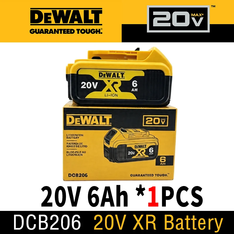 100% Genuine Dewalt 20V Battery, 20V MAX 6Ah Battery DCB206 DCB205 DCB184 for Dewalt Power Tool Replacement Battery image 3