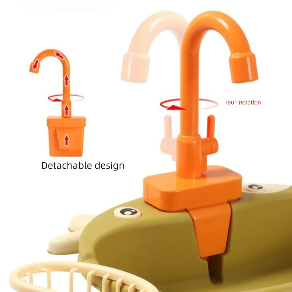 単穴キッチンシンクおもちゃ回転可能なシミュレーション蛇口交換おもちゃプラスチックユニバーサルシンク蛇口プレイタップ子供