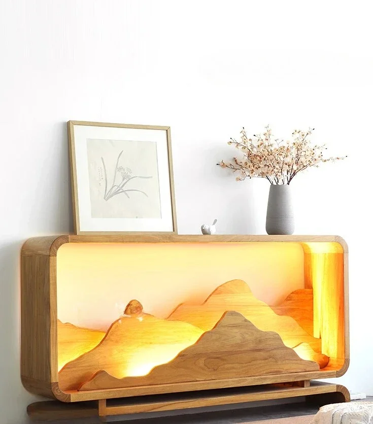 Nordic New Chinese Style Solid Wood Console Zen Furniture Furnishings