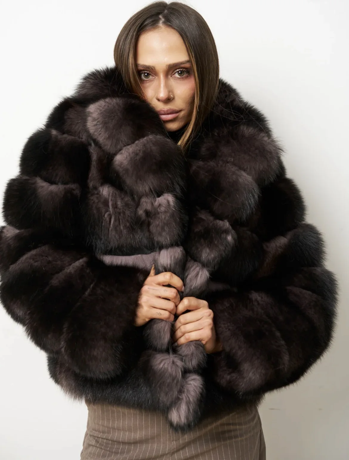Echt fuchs Pelzmantel Frauen Weste abnehmbar verwandeln abnehmbare Mode Luxus dicke warme Mantel Jacke festes Fell