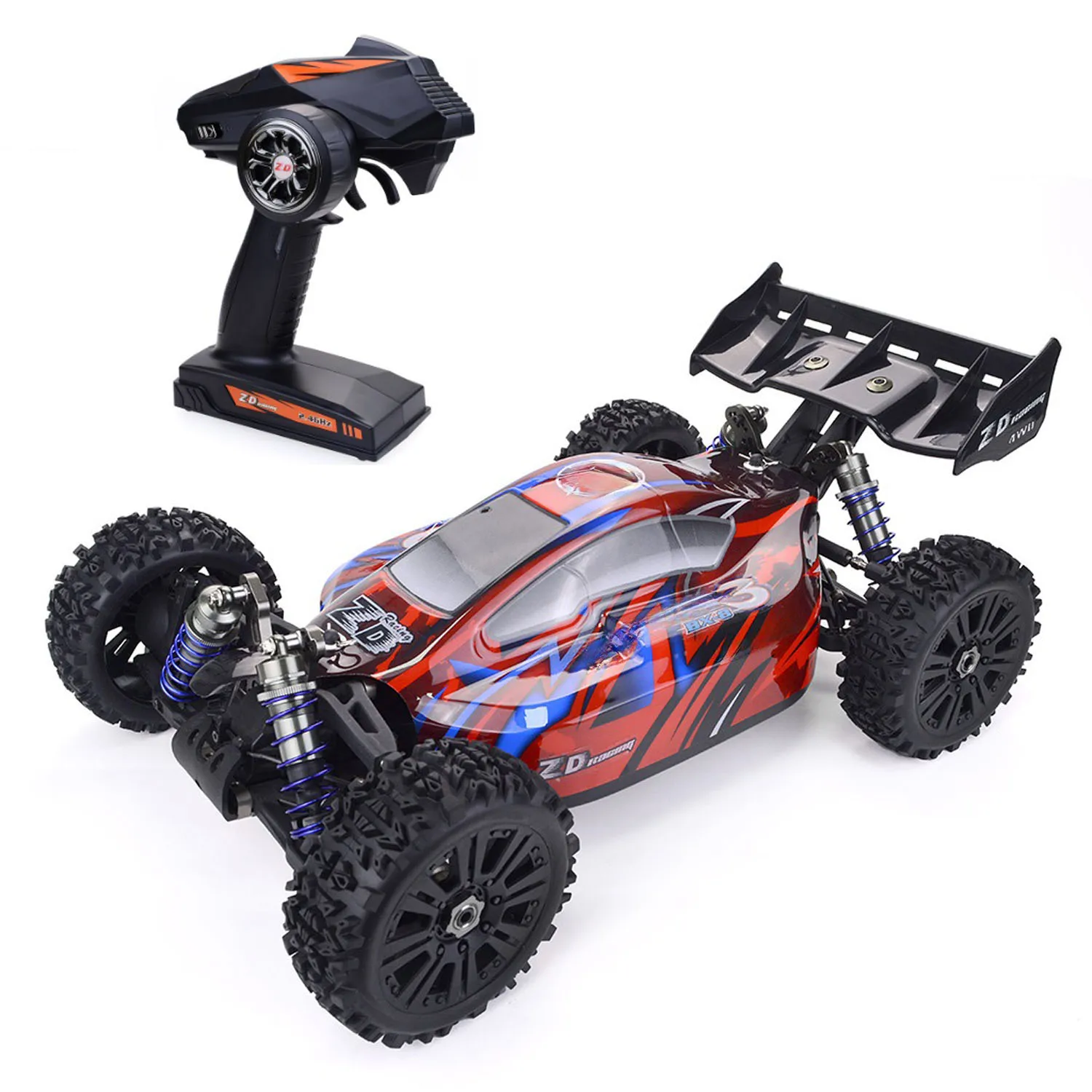 

100 км/ч ZD Racing 1/8 Высокоскоростной радиоуправляемый багги 9020 V3 4X4 Электрический пульт дистанционного управления Внедорожник Готовый к бегу металлический амортизатор
