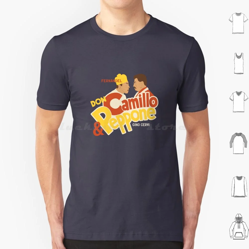 Don Camillo And Peppone Illustration-Fernandel T Shirt Big Size 100% Cotton Don Camillo Don Camillo And Peppone Fernandel Gino