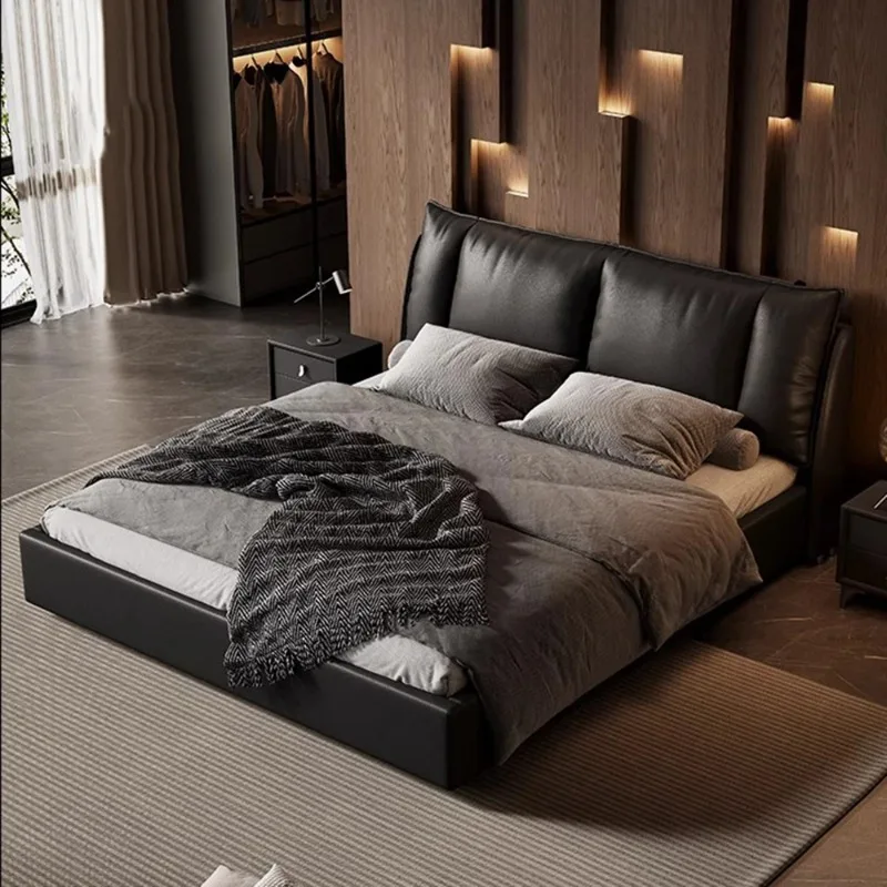 

Adults Modern Lounge Bedroom Beds 180x200cm Double Full Size Unique Bed Frames Aesthetic Minimalist Headboard Home Furniture