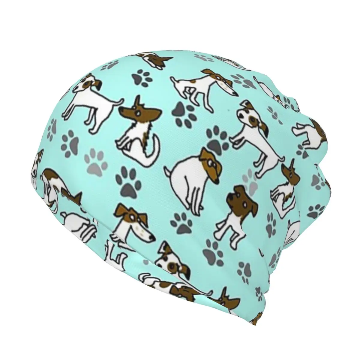Jack Russell Terrier Cartoon With Light Blue Background Bandana Neck Gaiter Mask Scarf Multi-use Headband Beanies Hat