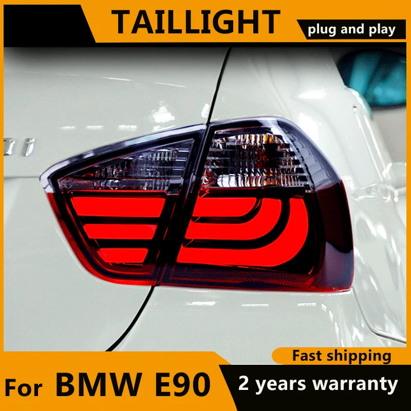 For BMW E90 BMW 3 Series LED tail Lights 2005-2008  318i 320i 323i 325i 330i LED Rear light Black Red Color taillamp For BMW E90