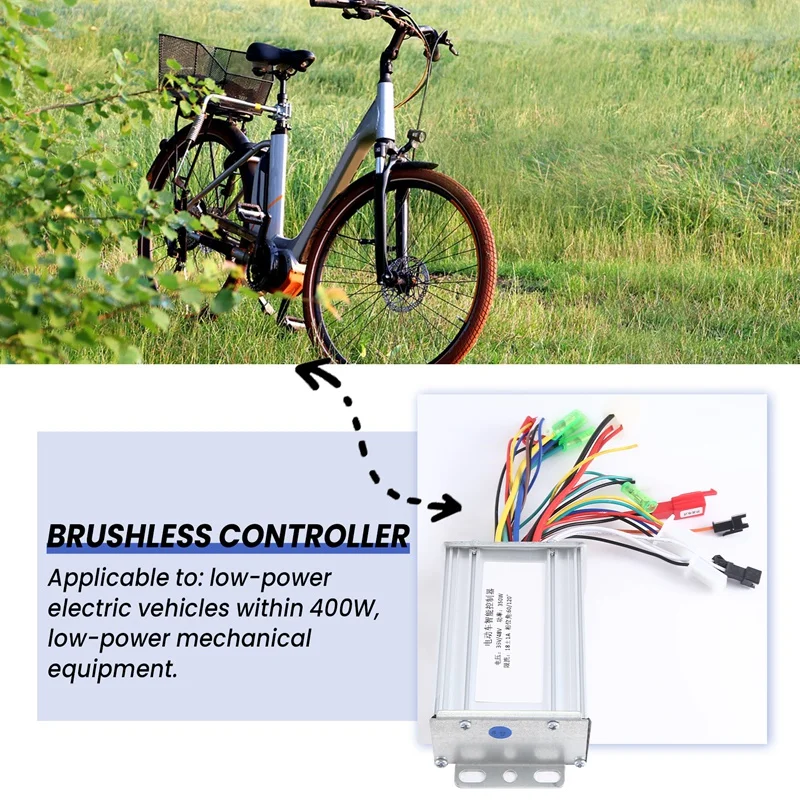 36V 48V 350W E-Bike Brushless Controller 6 Tube Dual Mode For Electric Bicycle Scooter Speed Intelligent Dual Motor Part