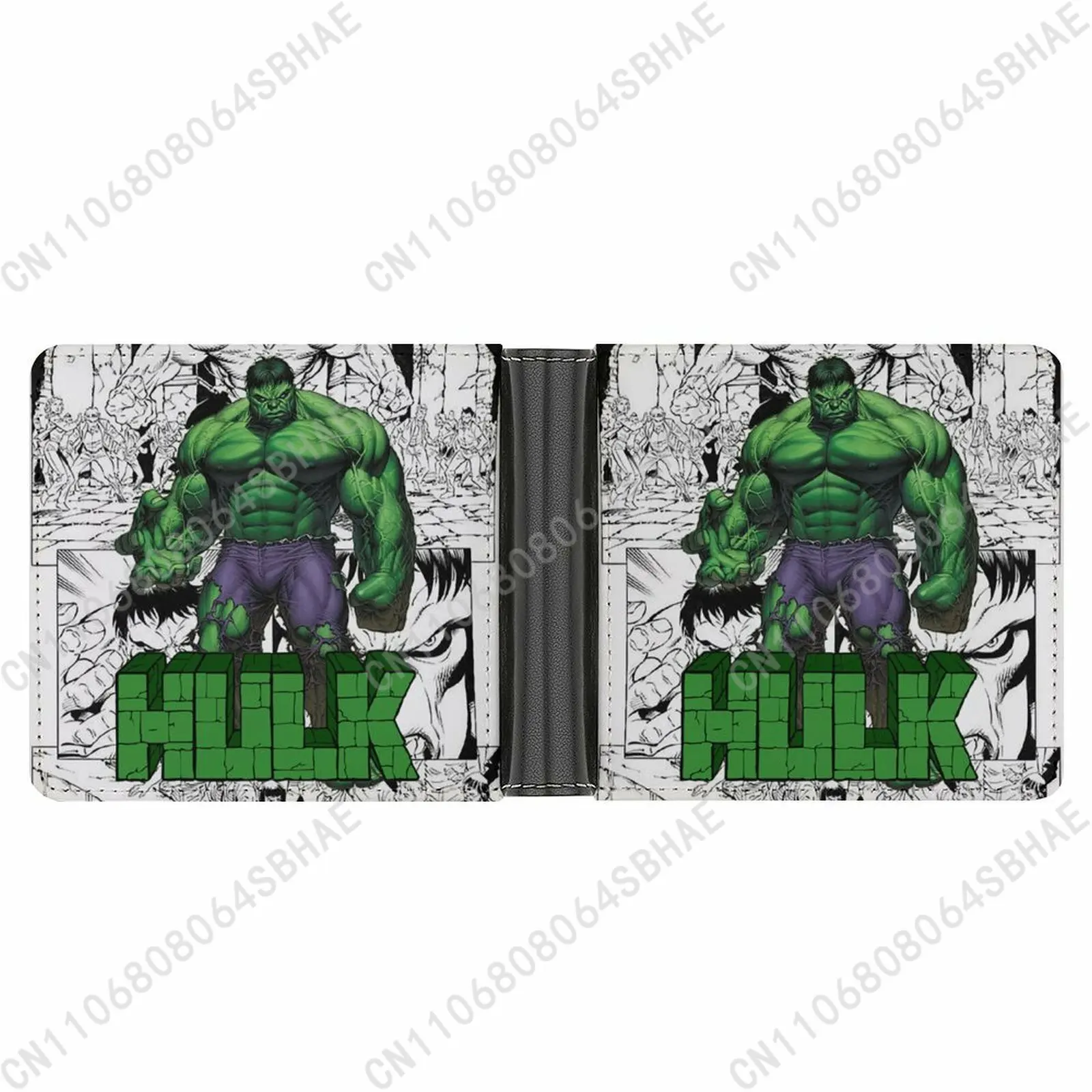 

Marvel The Incredible Hulk Trendy Leather Wallet Teenage Male Woman Slim Credit Card Holder Small Purse Daily Use Cosplay