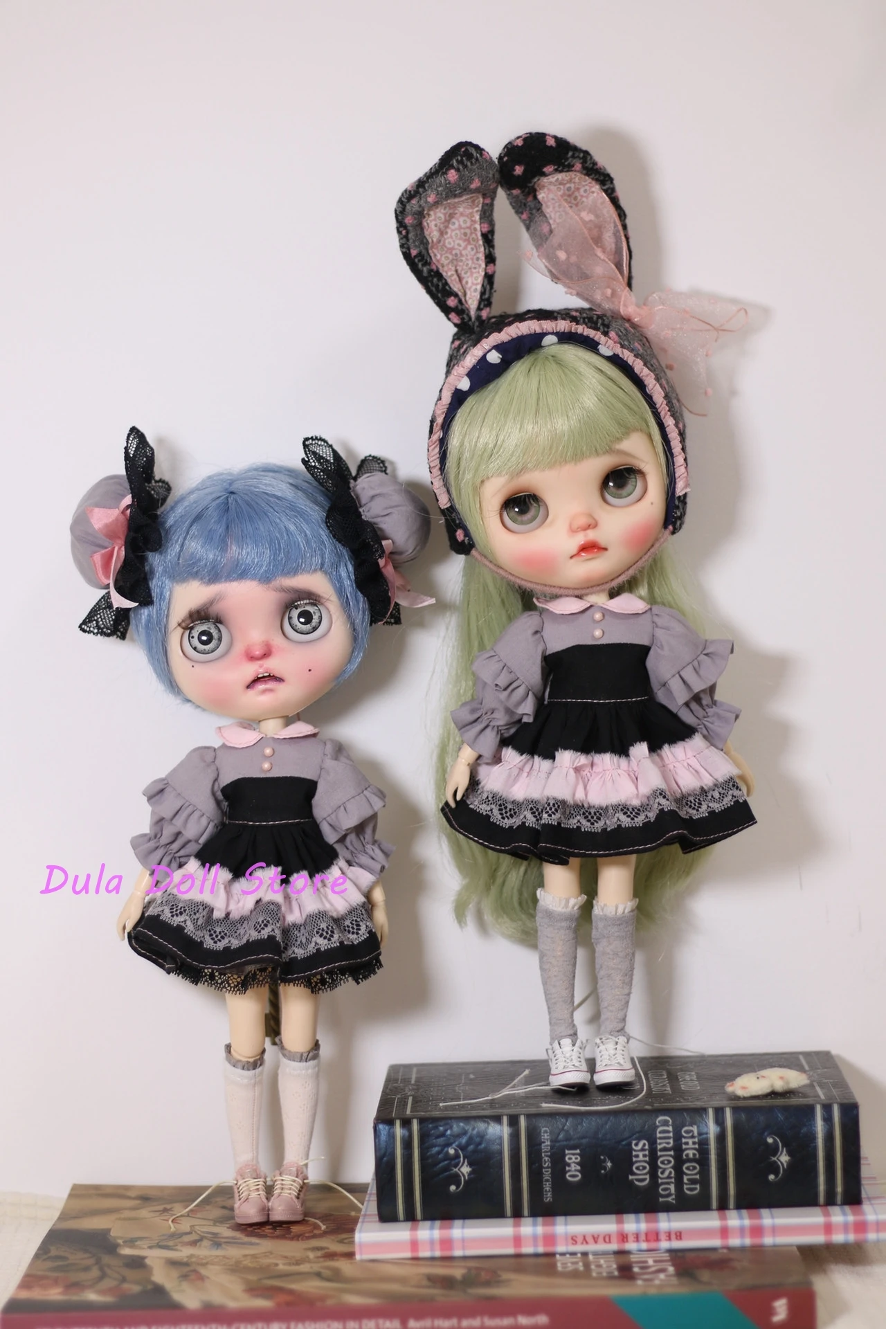 

Одежда для куклы Dula, платье, серая, черная юбка с кроликом Blythe ob24 Azone Licca ICY JerryB 1/6, кукла Bjd