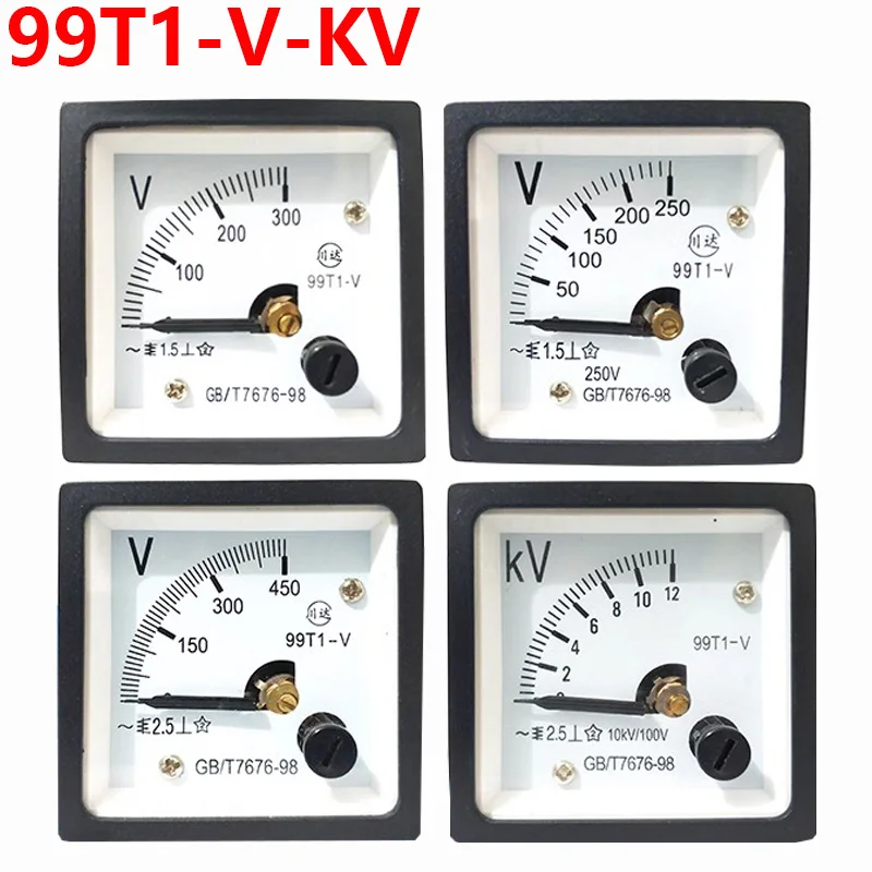 99T1 AC 300V 250V 450V 500V Voltímetro de montaje en panel de rango de medición