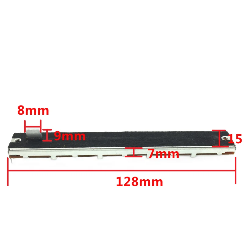 1 pz, potenziometro a slittamento dritto, SC1009G,B10K x 2, doppio canale, lunghezza totale 128mm, viaggio 100mm