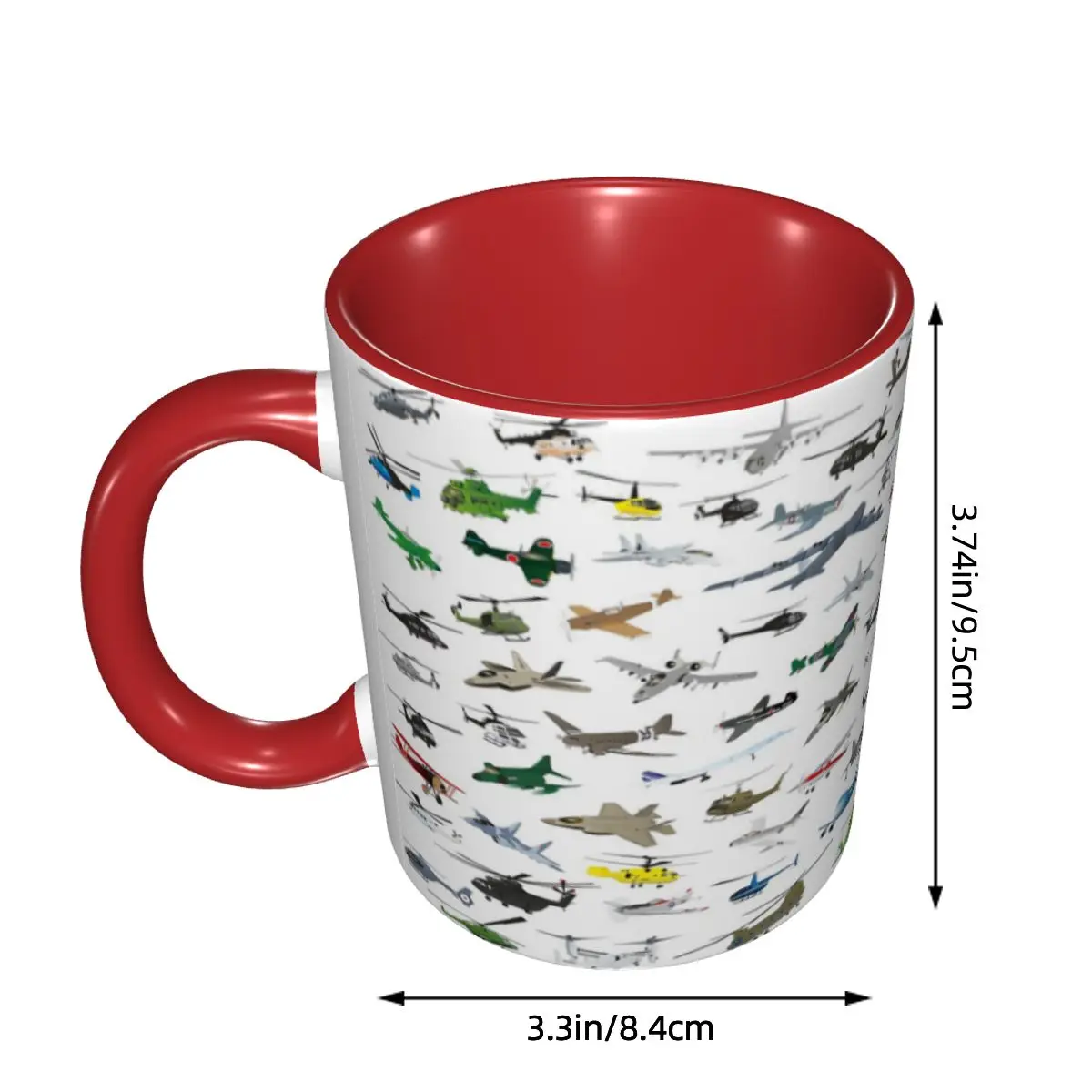 Various Colorful Airplanes And Helicopters Mug Ceramic Coffee Cups Tea Mugs Milk Cup Drinkware Gift for Woman Man DIY Custom