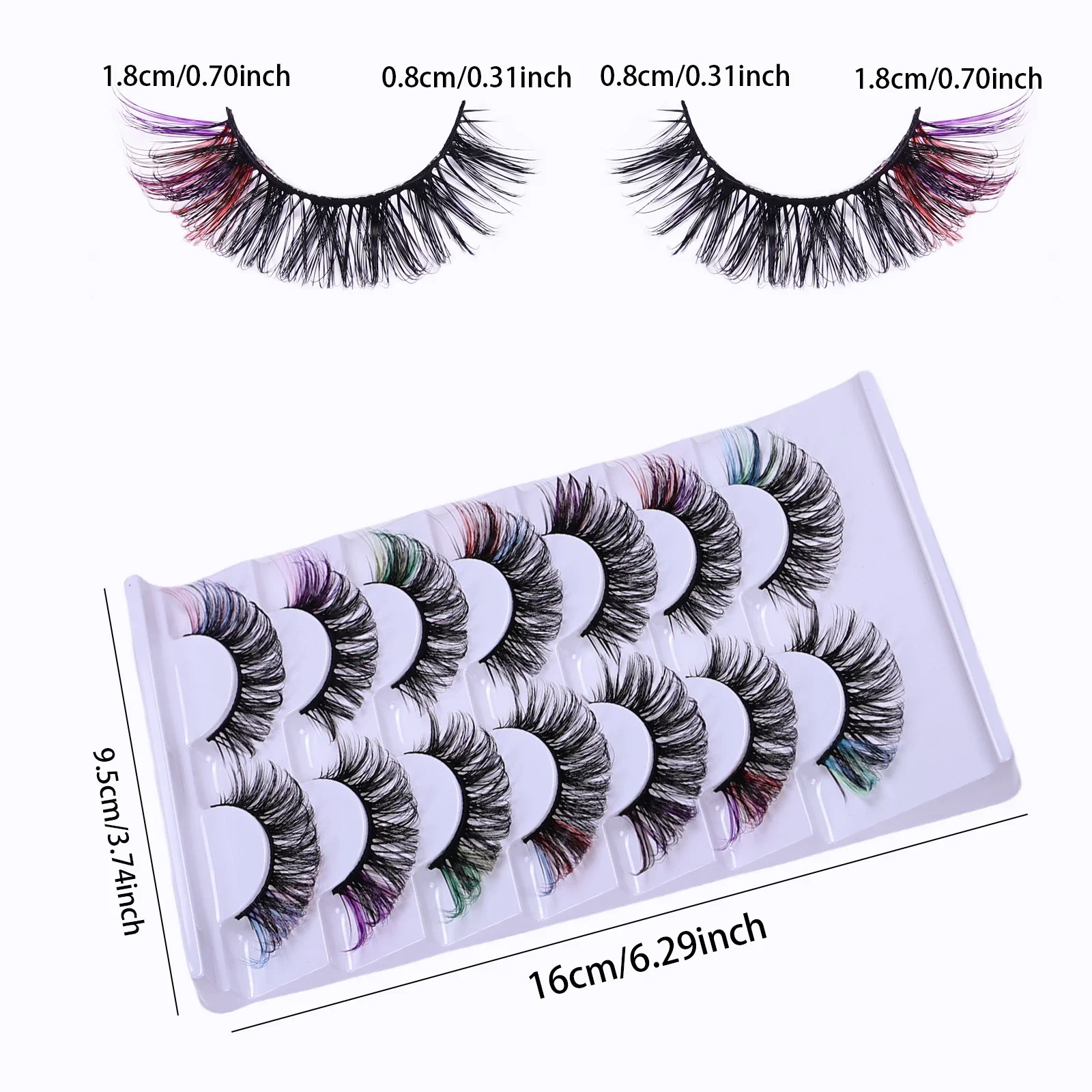 21 زوجًا/35 زوجًا من الرموش الصناعية الصناعية ذات الألوان الزاهية - رموش صناعية طبيعية ورقيقة ونحيفة