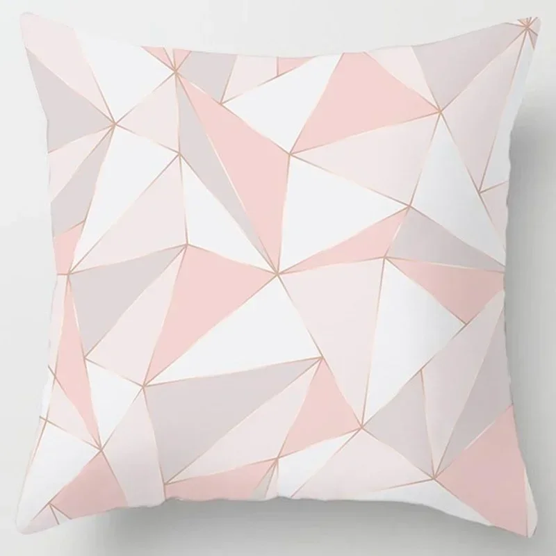 Modern Pink Pillow Case Polyester Peachskin Soft Cushion Cover Car Sofa Bedroom Living Room Fashion Home Decorative Pillowcase