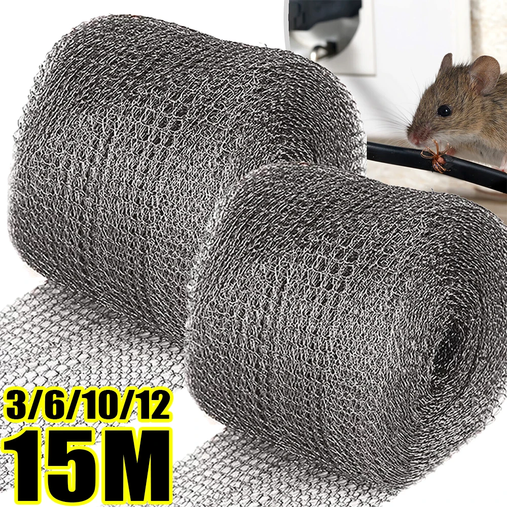 

Braided Stainless Steel Mesh Roll Double Layer Rabbit Rodent Protection Barrier Insect Mice Control Garden Hole Filler Netting