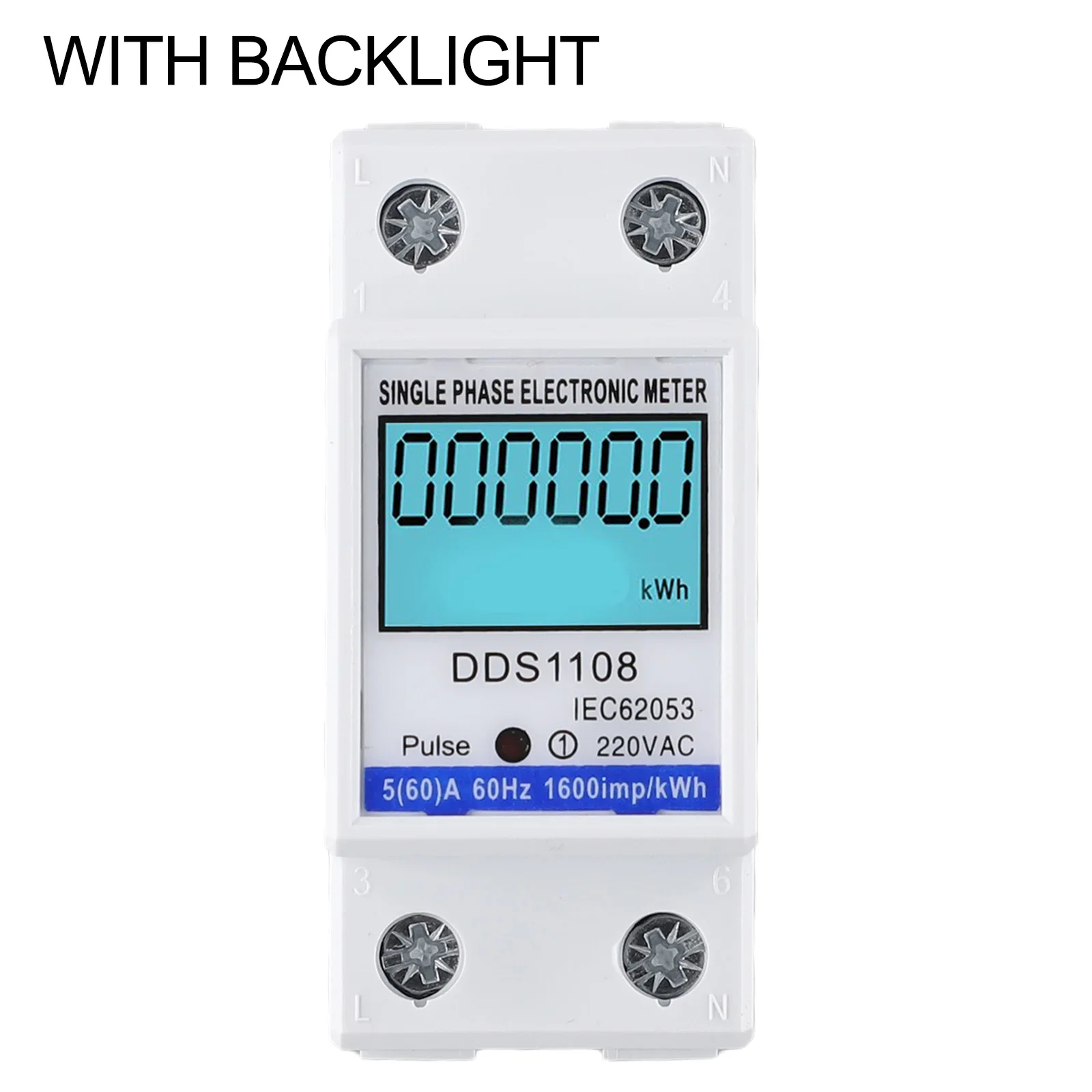 60A DDS1108 LCD Digital Display Single Phase Energy Meter With Backlight Single Phase Energy Meter Test Meters Detectors