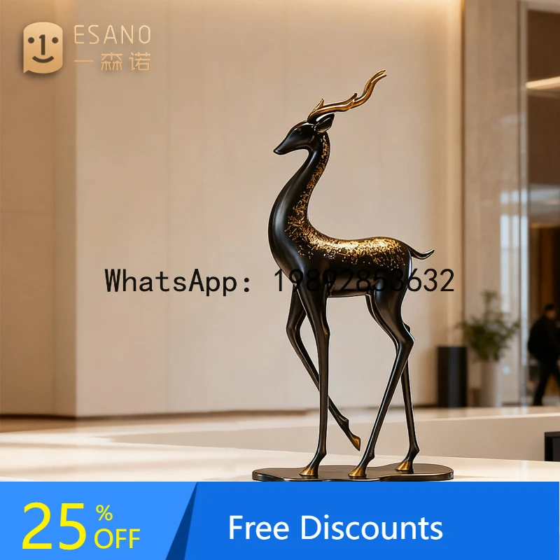 XL Copper Nine-Color Deer Ornament for Living Room Entrance TV Cabinet Countertop Wine Cabinet Side Table Decoration