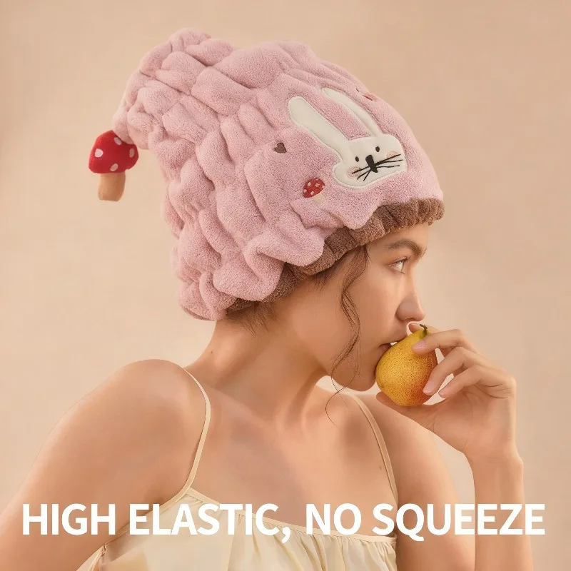 Dry hair cap super absorbent quick drying cartoon shower cap wipe hair towel headtowel