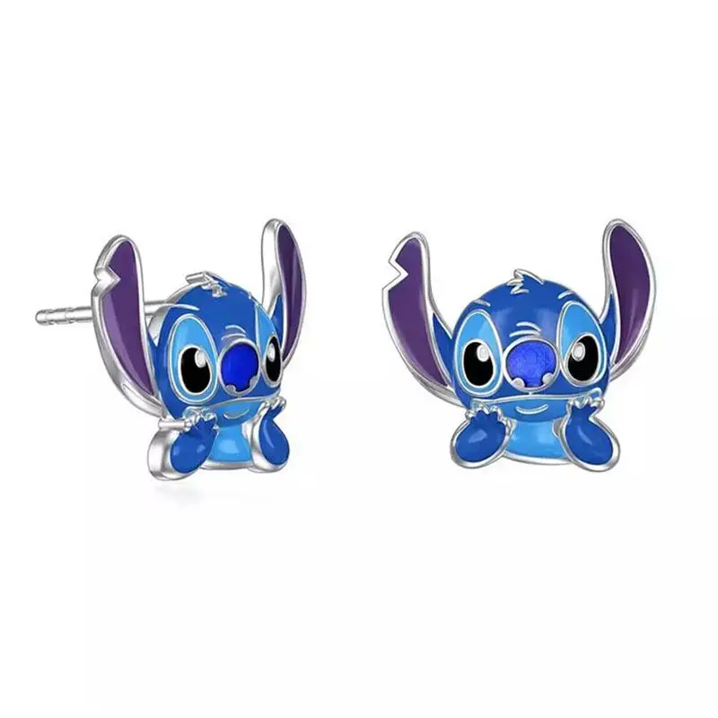 Cartoon Disney Anime Stitch Ear Pendants Children Earrings Love Stitch Necklace Creative Decorative Jewelry Festival Gifts