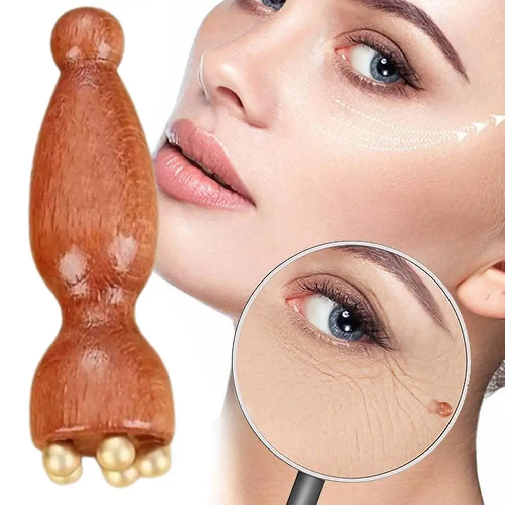 أداة تدليك الوجه على شكل بذور اللوتس غوا شا، عصا الوجه من خشب الصندل باللون البيج للعناية بالبشرة #2