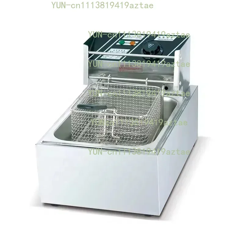# 6L Commercial Single Tank Electric Deep Fryer Chips Machine Potato Industrial Fried Oil Filter Chip Fat Deep Fryer