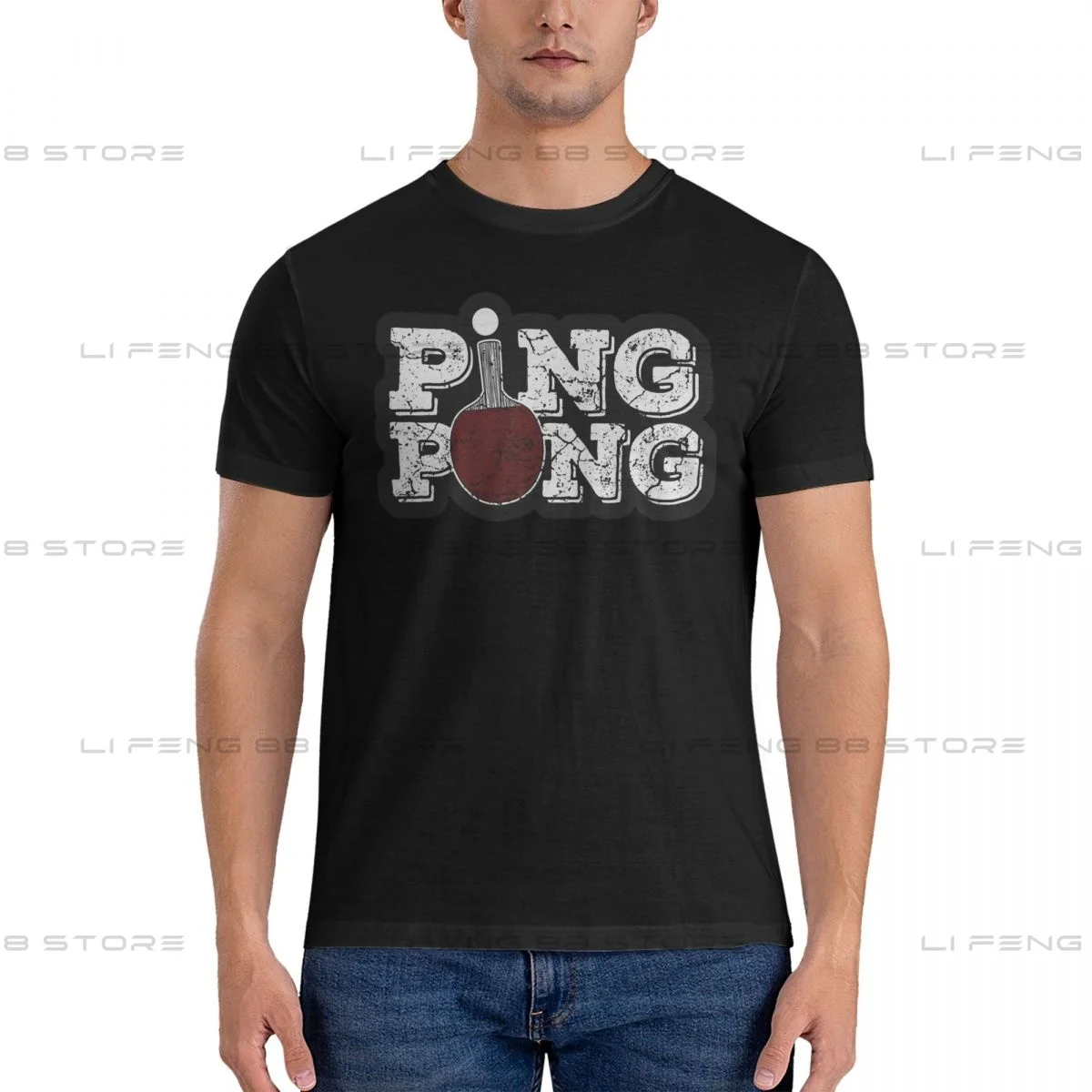 Cool Ping Pong T-Shirt Men Clothing Ping Pong Table Tennis Magnet Tops 100% Cotton Funny Printed Tshirt