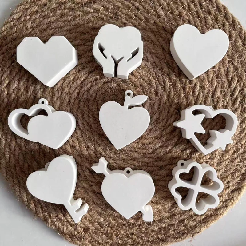 

DIY сердце четырехлистный клевер узор ключ кулон силиконовая форма гипсовая смола капля клей декоративная форма