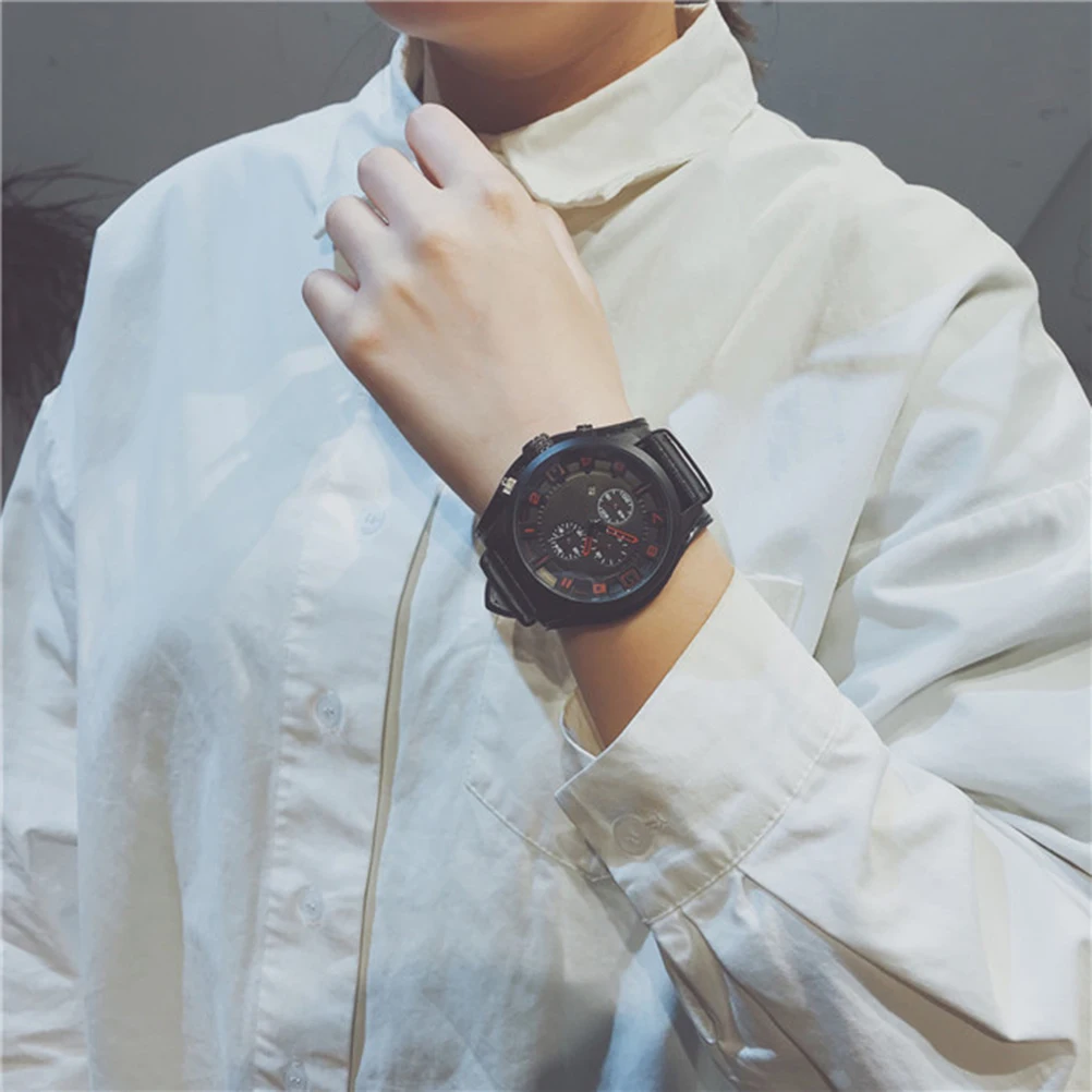 

Men Wrist Watch Fashion Quartz Watch Large Dial Watch Birthday Gift for Boyfriend Father ( )