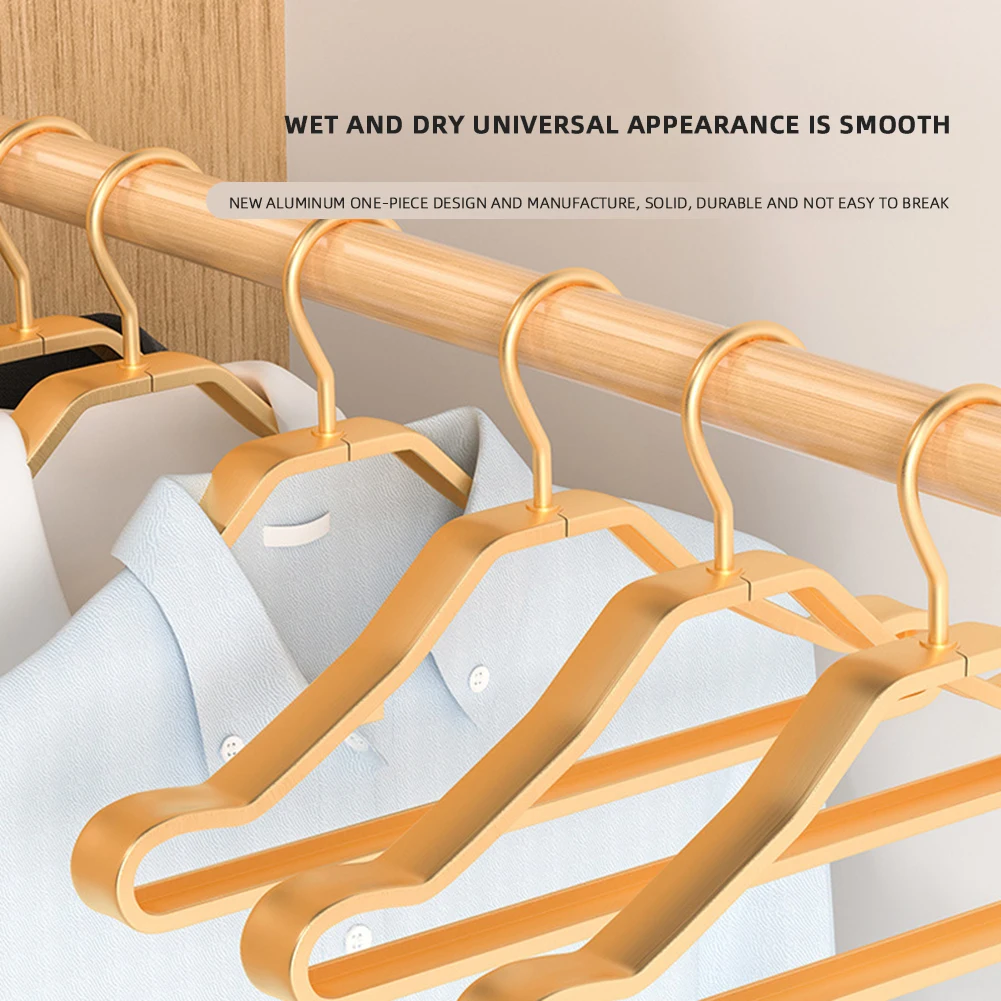 5pcs Aluminium Width Clothing Hangers 22mm Household Non-Slip Clothes Drying Rack Cabinets Organizer For Suit Shirts Trousers