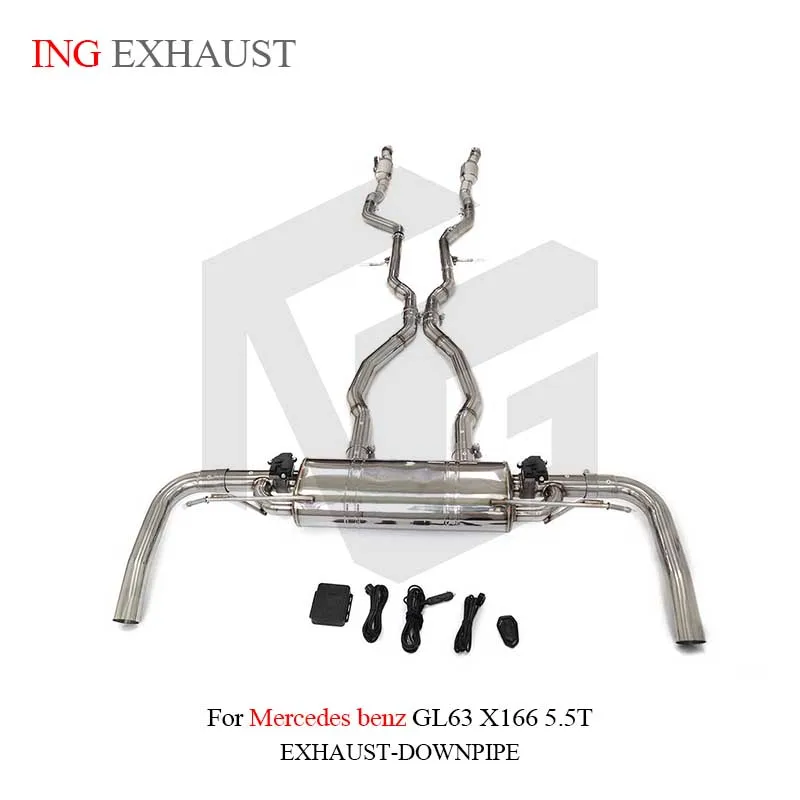 

ING Exhaust Full SS304 Electric Valve Catback for BMW GL63 X166 5.5T Remote Sport Muffler Cat DownPipe Accessories System