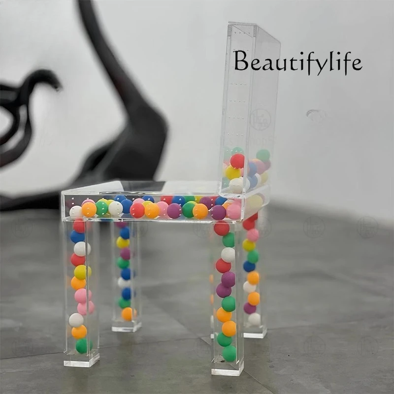 

Light luxury high-end dining chair casual acrylic transparent color single chair designer personalized dressing table chair
