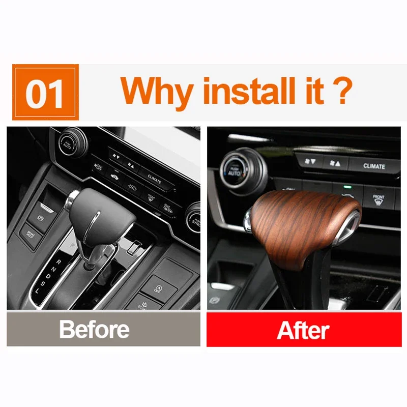 For Honda crv CR-V 2017 2018 2019 2020 2021 2022 Hybrid ABS Car Central Console Gear Shift Knob Gear Head Cover Trim Accessories view 5