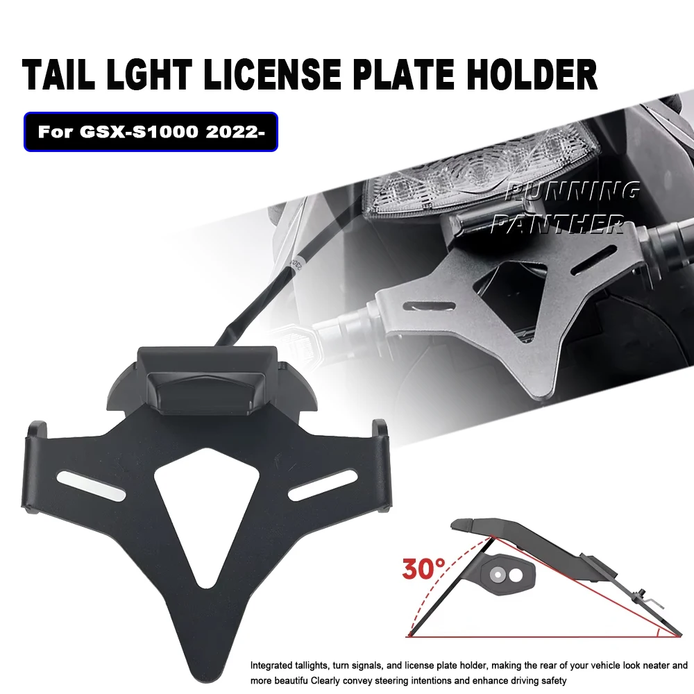

For GSX-S1000 GSX S1000 2022- Motorcycle Rear Short Tail Stock License Plate Holder Tailstock Frame Bracket