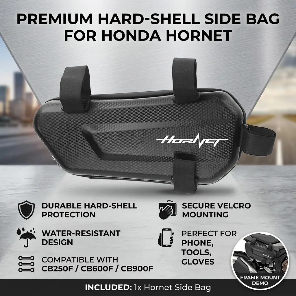 EVA Hard Shell Thickened Fabric Motorcycle Storage Bag Side Bag With LOGO For Honda HORNET CB600F CB599 Hornet 2007-2013