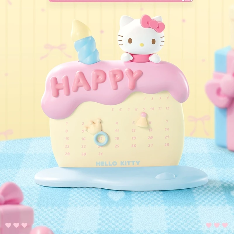 Uroczy kalendarz tortowy Sanrio Hello Kitty, dekoracje, zabawki, kawaii, prezent urodzinowy dla dziewczynek, prezenty świąteczne.