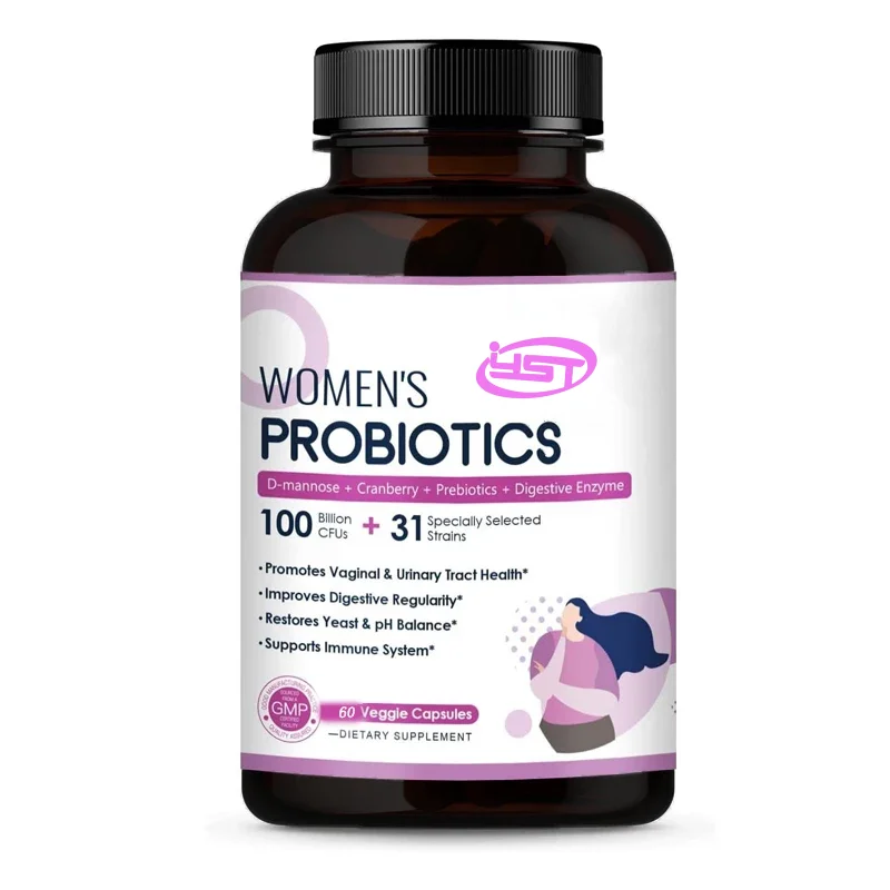 Female Digestive Health Probiotics,containing digestive enzyme cranberry, promoting urinary tract health pH balance, 60 capsules