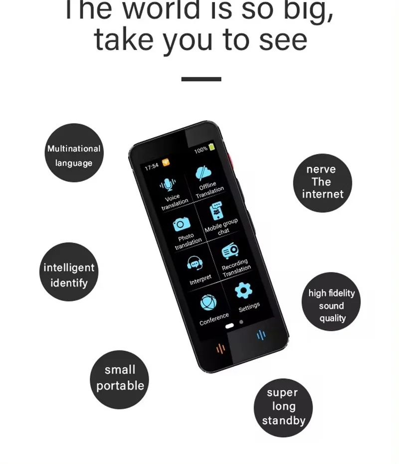 

Translator Machine 138 Real-time Language Online 18 Offline Accurate Translation 4inch Instant Voice Photo F12 Tradutor Device