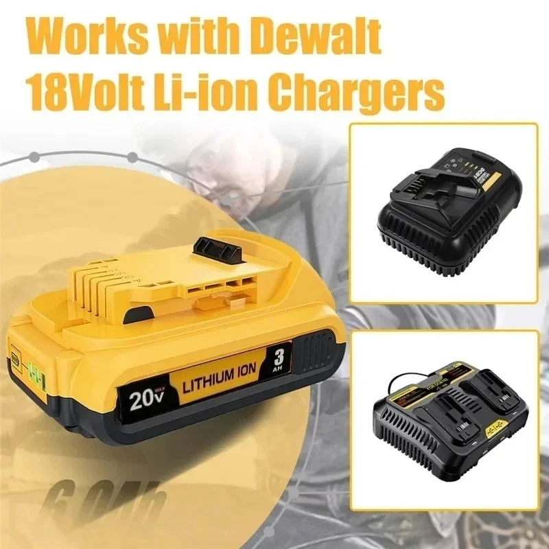 Batteria agli ioni di litio di ricambio 20V 3Ah DCB203 per batterie agli ioni di litio DeWalt 18v 20 Volt Max DCB206 DCB205 DCB204 DCB200Power Tools