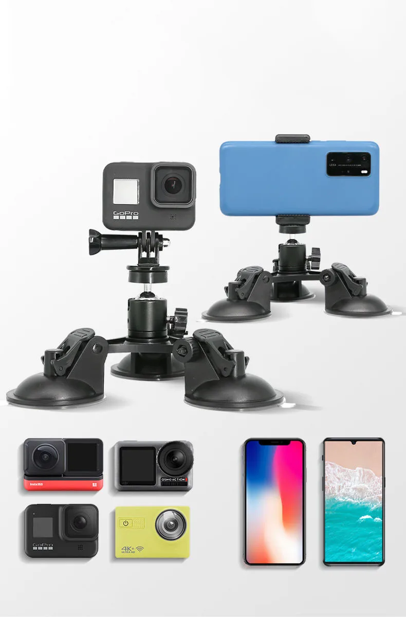 Saugnapf Kamera Auto Halterung mit Stativ Adapter Telefon Halter für GoPro Hero 13 12 11 10 9 8 DJI Osmo 360 Action 5 Pro 6 4 Insta – Detail 21