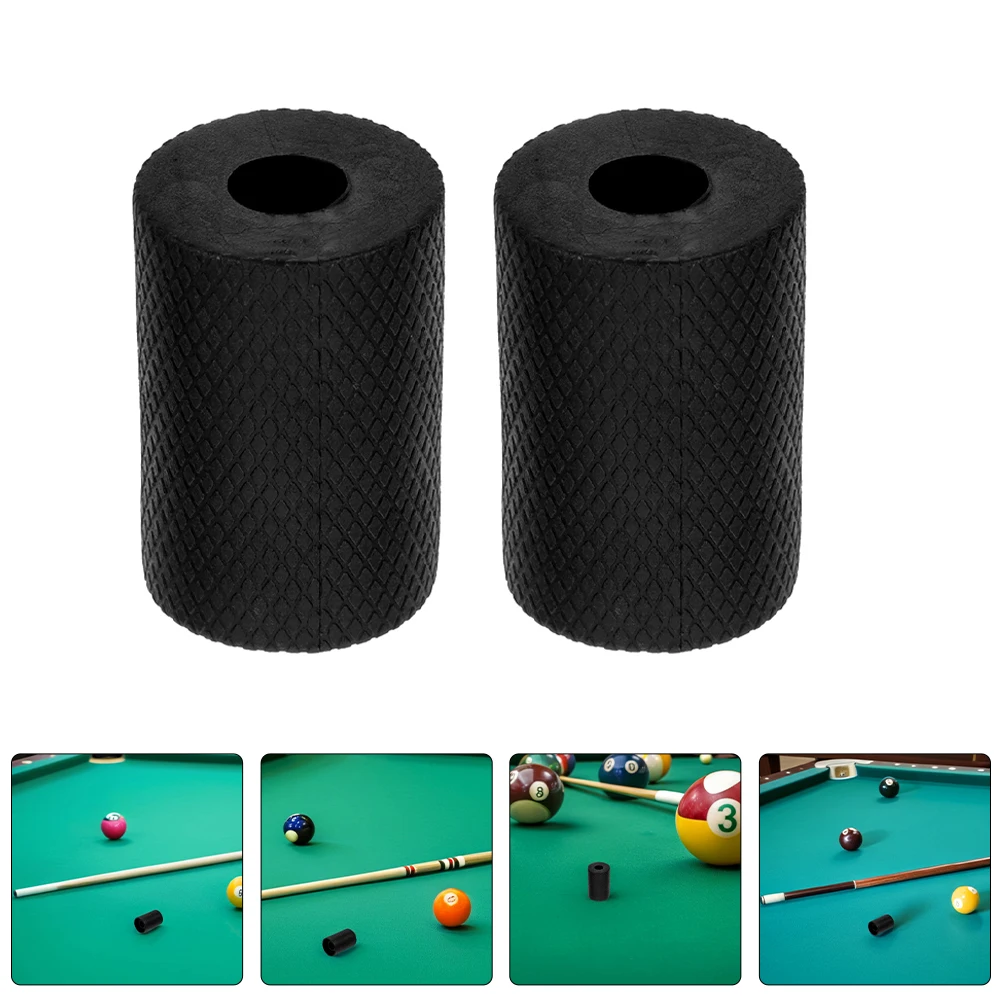 

2 PCS Billiard Cue Protective Cover Billiards Rod Tip Protector Pool End Protecting Rubber Sleeve Black Cap