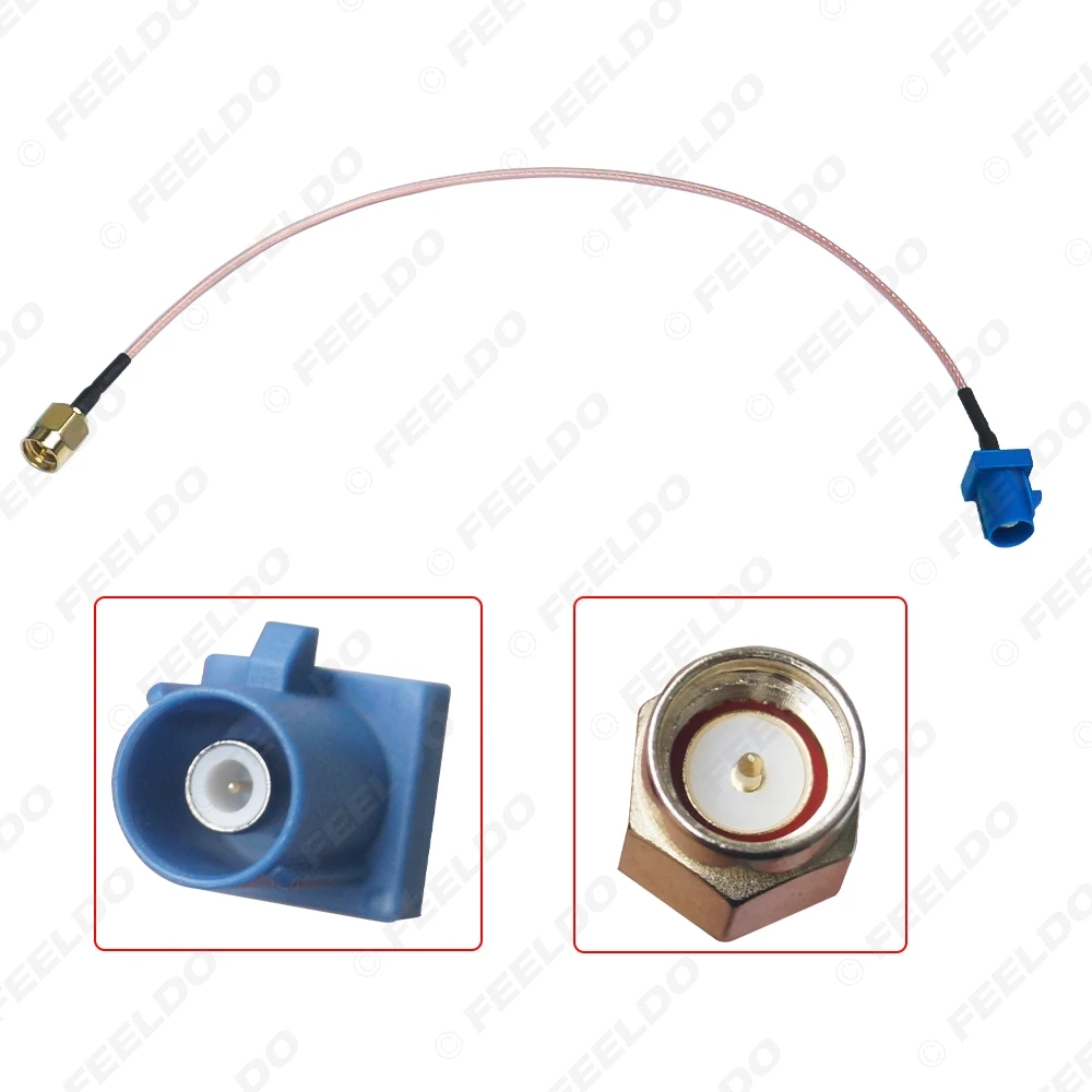 FEELDO Blue FAKRA Type C Male Plug To SMA Male For GPS Antenna Adapter Pigtail Cable Using RG316 Coax