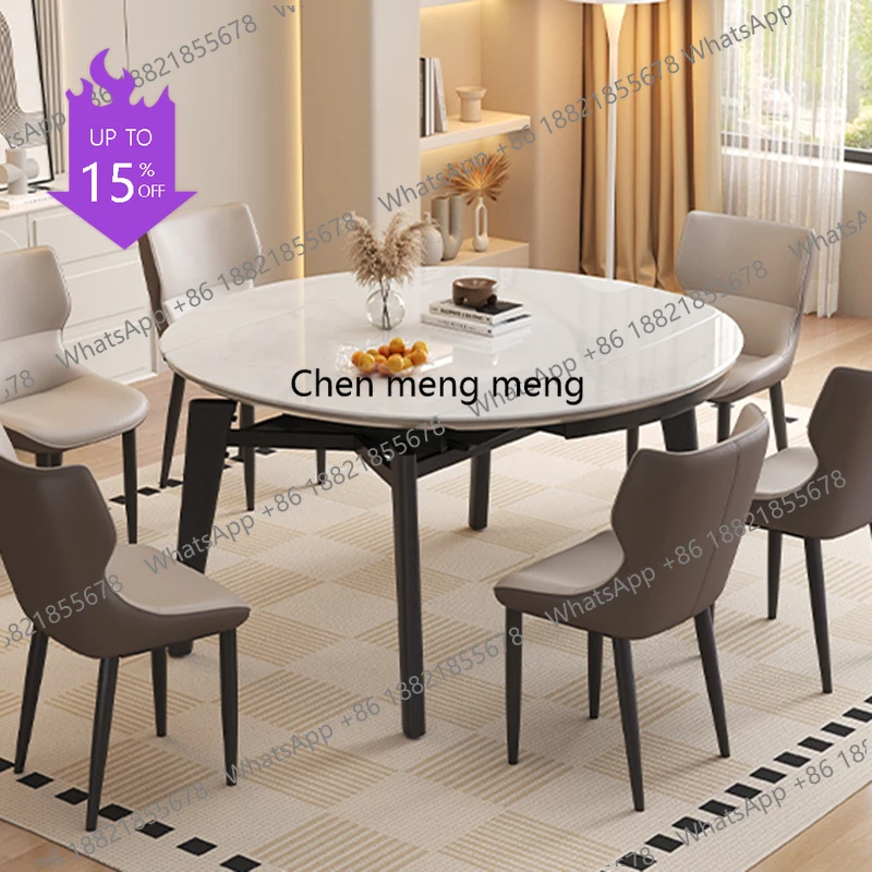 Mesa de Comedor Nórdica de Mármol ss03A, Moderna, para Salón, Póker, Niños, Ahorro de Espacio, Redonda, Mesas de Comedor, Muebles para Sala de Estar