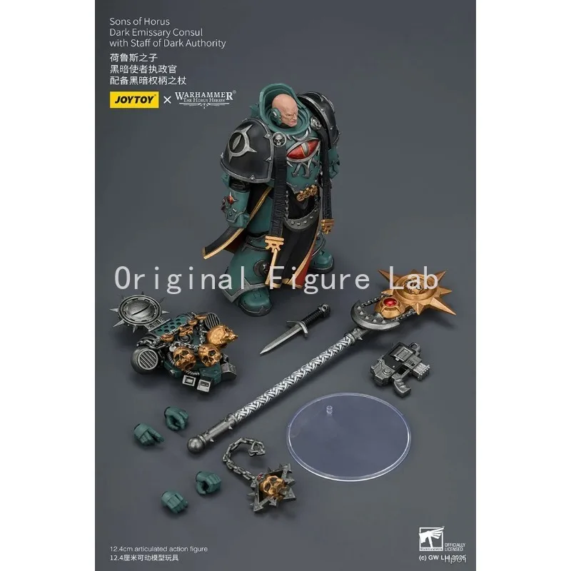 Original JOYTOY Warhammer The Horus Heresy Sons of Horus Dark Emissary Consul with Staff of Dark Authority Toys Models Gifts