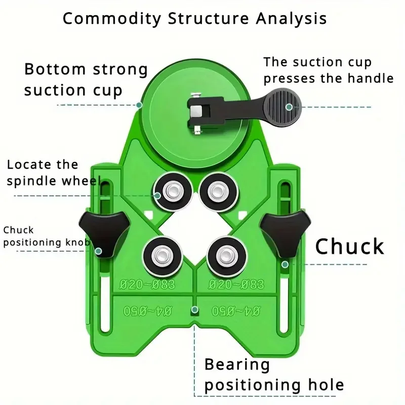 Ceramic Tile Hole Locator Glass Marble Chamfer Tool Tile Marble Sucker Fixed Drilling Locator for Precision Drilling